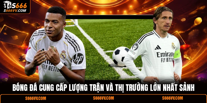 Bóng đá cung cấp lượng trận và thị trường lớn nhất sảnh